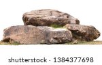 The large stones are on the grass isolated on white background.clipping path. 