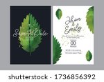 simple and elegant green leaf... | Shutterstock .eps vector #1736856392
