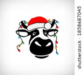 Merry Christmas Greeting Cow...