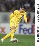 Small photo of Thessaloniki, Greece - September 20, 2018. Chelsea's striker Alvaro Morata in action during an UEFA Europa League match between PAOK FC and Chelsea FC.