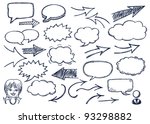 hand drawn arrows and speech... | Shutterstock .eps vector #93298882