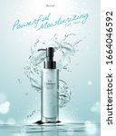 cosmetic essence ads with water ... | Shutterstock .eps vector #1664046592