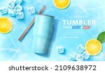 Blue Tumbler Banner Ad. 3d...