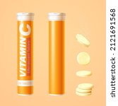 3d vitamin c effervescent... | Shutterstock .eps vector #2121691568
