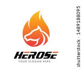 Horse Head  Horse Fire Logo...