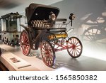 Small photo of Stuttgart, Germany - April 13, 2019: 1893 Benz Victoria the first Karl Benz four wheeled automobile with kingpin steering system