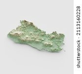 Small photo of El Salvador Topographic Relief Map - 3D Render