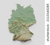 Small photo of Germany Topographic Relief Map - 3D Render