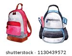 two drawn bagpacks | Shutterstock . vector #1130439572