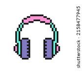 vector headphones icon in pixel ... | Shutterstock .eps vector #2158477945