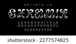 vector chrome y2k font with...