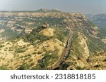 Small photo of 11 Dec 2005 Central Railway passing through Bhor Ghat or Bor Ghat in Western Ghats ; Deccan Plateau ;Khandala ; Maharashtra ; India