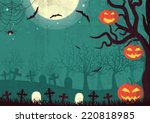 halloween time background... | Shutterstock . vector #220818985