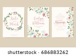 set of flower wedding ornament... | Shutterstock .eps vector #686883262