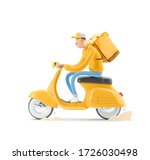 courier with a thermo bag rides ... | Shutterstock . vector #1726030498