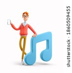 nerd larry with large music... | Shutterstock . vector #1860509455