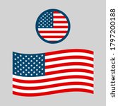 high quality american flag icon ... | Shutterstock . vector #1797200188