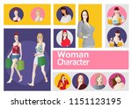 women's flat icons in set... | Shutterstock .eps vector #1151123195