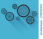 Bike Wheels With Flat Shadow