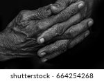 Wrinkled Hands Of An Old Man.   ...