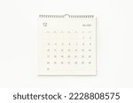 December 2023 calendar page on white background. Calendar background for reminder, business planning, appointment meeting and event.