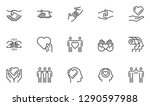 Friendship and Love Vector Line Icons Set. Relationship, Mutual Understanding, Mutual Assistance, Interaction. Editable Stroke. 48x48 Pixel Perfect.