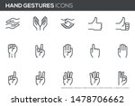 hands vector line icons set.... | Shutterstock .eps vector #1478706662