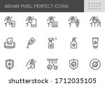 sanitization vector line icons. ... | Shutterstock .eps vector #1712035105