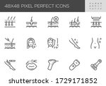 hair removal vector line icons. ... | Shutterstock .eps vector #1729171852