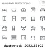 furniture. sofa  couch  table ... | Shutterstock .eps vector #2053185602