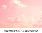 Pink Sky Background With White...