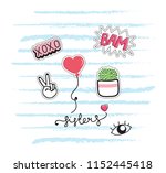 cute t shirt design with patches | Shutterstock .eps vector #1152445418