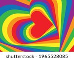 Rainbow Hypnotic Heart Vector...