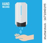 pump hand wash. hand sanitizer. ... | Shutterstock .eps vector #1671040195