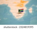 The flag of south africa on the ...