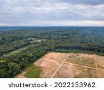 Aerial View Of Deforestation Of ...