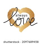 heart print. quote love tee.... | Shutterstock .eps vector #2097689458