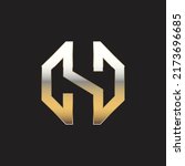 gold letter n symbol design and ... | Shutterstock .eps vector #2173696685