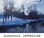Winter Landscape With A View Of ...