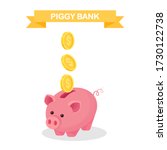 piggy bank with gold coins... | Shutterstock .eps vector #1730122738