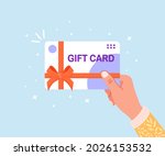 human hand hold gift card ... | Shutterstock .eps vector #2026153532