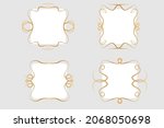 a set of golden wavy vintage... | Shutterstock .eps vector #2068050698