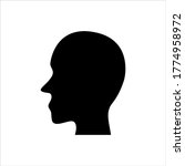 human head vector icon on white ... | Shutterstock .eps vector #1774958972