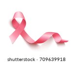 realistic pink ribbon  breast... | Shutterstock .eps vector #709639918