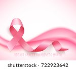realistic pink ribbon  breast... | Shutterstock . vector #722923642