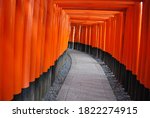 Red Torii Gates In Kyoto  Japan