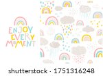 rainbow pattern and lettering... | Shutterstock .eps vector #1751316248