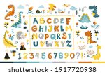 dino collection with alphabet... | Shutterstock .eps vector #1917720938