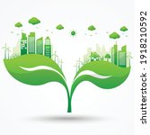 ecology city with... | Shutterstock .eps vector #1918210592