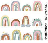 set of various rainbows. modern ... | Shutterstock .eps vector #1639986532